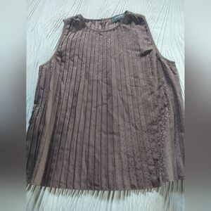 Banana Republic Chocolate Brown Pleated Blouse